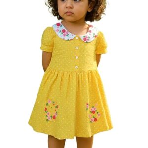 Baby-Girl's Cotton Pinafore Knee-Length Dress
